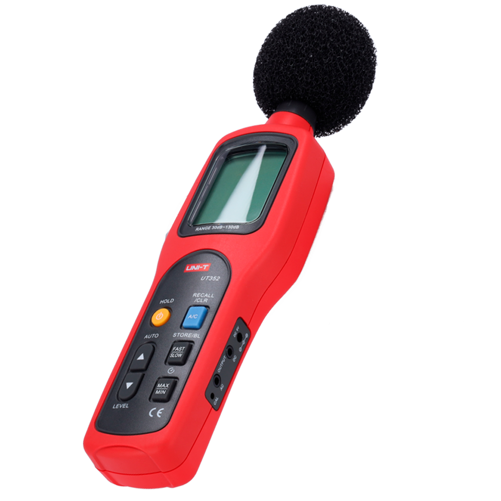 Sound Level Meter - Captures noise up to 130dB with fast response - Backlit LCD display | Memory - Ergonomic, lightweight design with intuitive interface - Auto power off
