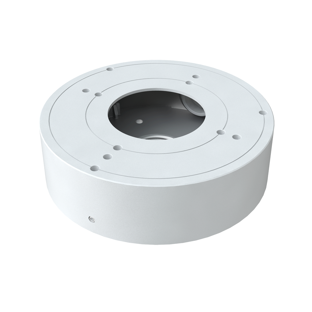 Scatola di giunzione Safire Smart - Per telecamere dome - Adatto per uso in esterni - Installazione a tetto o parete - Diametro della base 132 mm - Passacavo