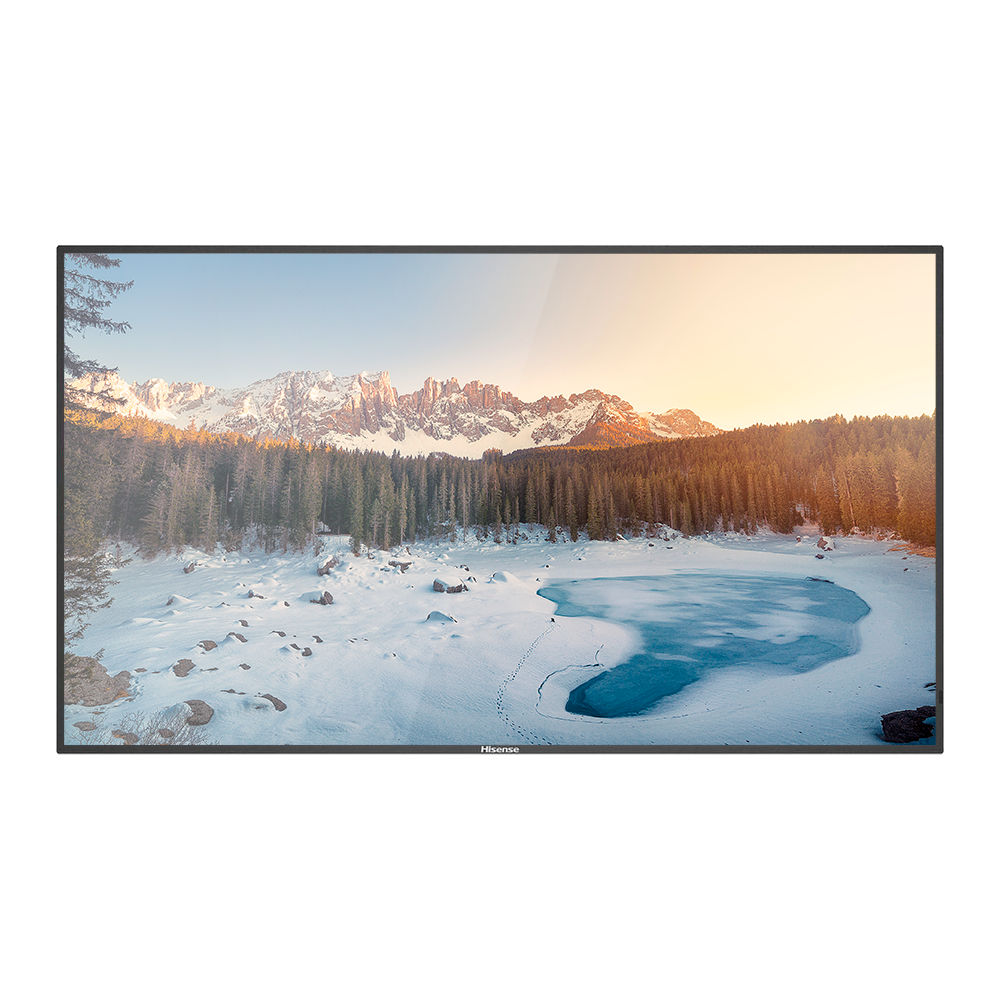 Monitor HISENSE DLED 4K 65" | Serie E - Valido per ambienti Digital Signage - Risoluzione 3840x2160 - 2 ingressi HDMI 2.0 - Angolo di visione di 178° - Audio | Altoparlanti integrati
