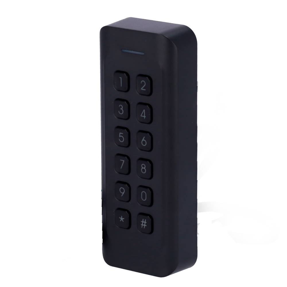 Lector de acceso a marcos - Acceso mediante tarjeta MF y teclado - Indicador LED y acústico - Wiegand 26/34 - Compatible con Safire - Apto para exterior IP65