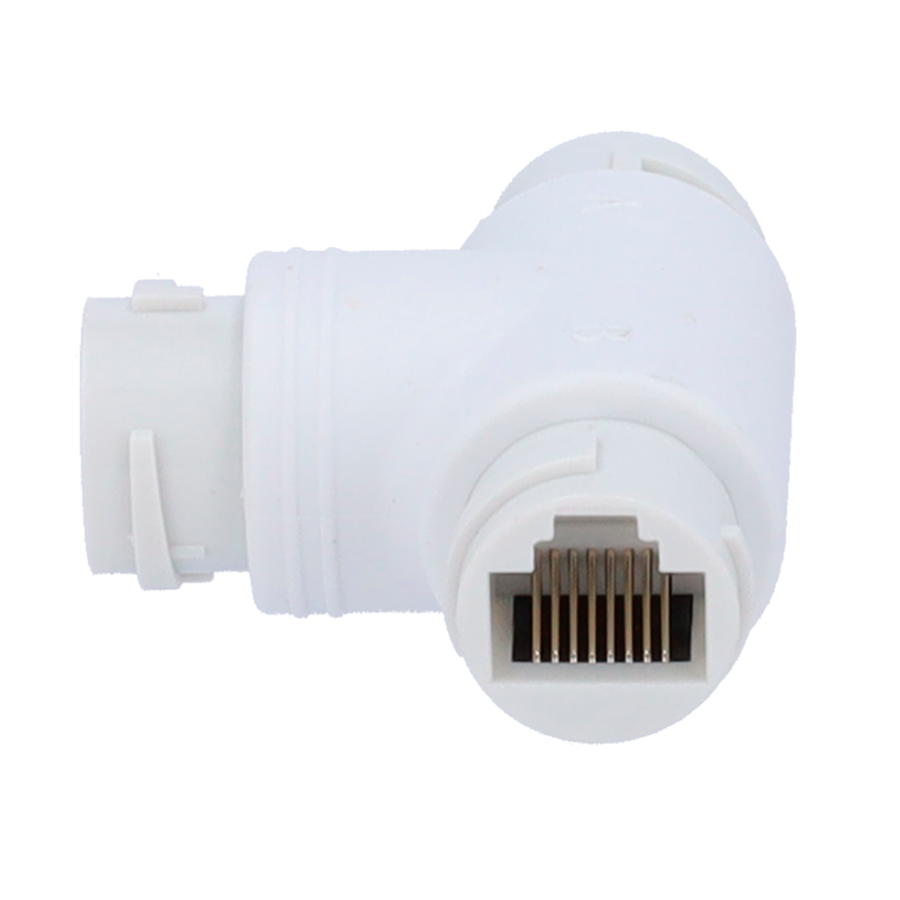 Adaptador RJ45 - Conector entrada RJ45 hembra - Conector salida 2 RJ45 hembra - Compatible UTP  - IP66 - Color blanco