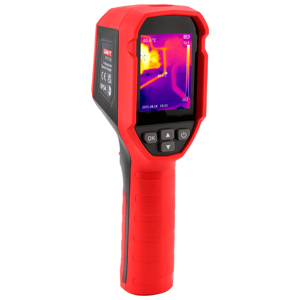 Cámara termográfica portátil 120x90 - Medición de temperatura a tiempo real - Rango de medida -20ºC ~ 400ºC (±2ºC o ±2%) - Pantalla TFT 2.4" LCD - Monitorización en monitor externo a través de PC