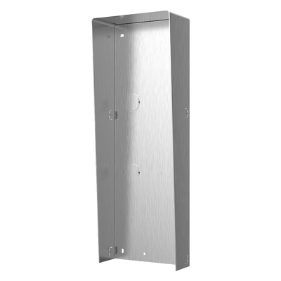 Supporto modulare da parete - Per 3 moduli - Specifico per i videocitofoni Hikvision - Compatibile con i moduli Hikvision - Con visiera - Pannello fabbricato in acero inossidabile