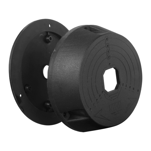 Scatola di giunzione - Per telecamere dome - Per esterni - Installazione a tetto o parete - Fabbricato in plastica - Colore nero
