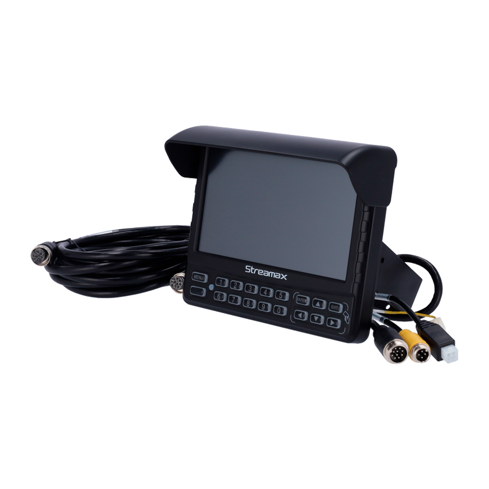 Streamax - Kit CP4 / Monitor táctil 7" - Resolución 800x400 | Altavoces integrados - Compatible con grabbers Streamax - Apto para carga en vehículo - Soporte y cable incluidos