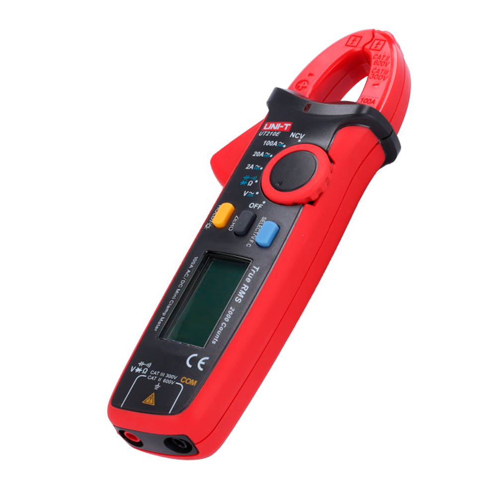 Mini current clamp - LED display up to 2000 accounts - DC and AC voltage measurement up to 600V - DC and AC intensity measurement up to 100A - High AC precision with True RMS function - Resistance and capacitance measurement -