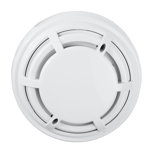 Rilevatore convenzionale ottico antincendio - Certificato EN54 parte 7 - Allarme a doppio LED per la visualizzazione da qualsiasi luogo - Realizzato in materiale ABS resistente al calore - Non include base - Compatibile con basi V2