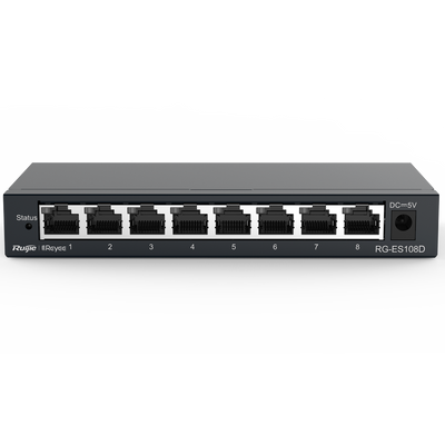 Reyee Switch da Tavolo - Alloggiamento in Metallo - 8 porte RJ45 - Velocità 10/100 Mbps - Plug and Play - Tecnologia a risparmio energetico