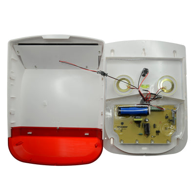 Sirena solar exterior - Inalámbrica - Antena interna - Potencia 110 dB - Apta para uso exterior - Alimentada por panel solar