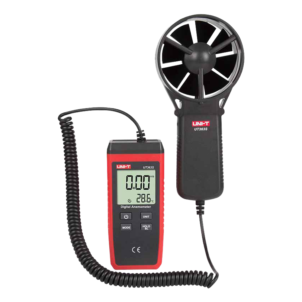 Split type anemometer - High precision wind speed sensor - Temperature sensor - Automatic switch-off - Maximum, minimum and average values - Backlit LCD display