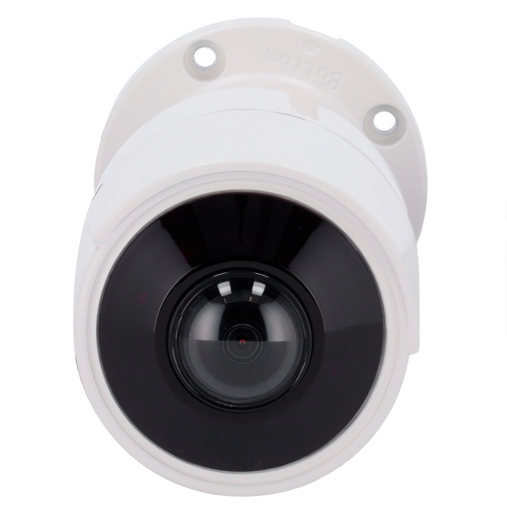 Cámara bullet Gama 1080p ECO - 4 en 1 (HDTVI / HDCVI / AHD / CVBS) - 1/2.9" CMOS 2.0Mpx - Lente 1.8 mm gran angular 180º - LEDs IR y Luz cálida Alcance 20 m - Gran angular sin deformación esférica