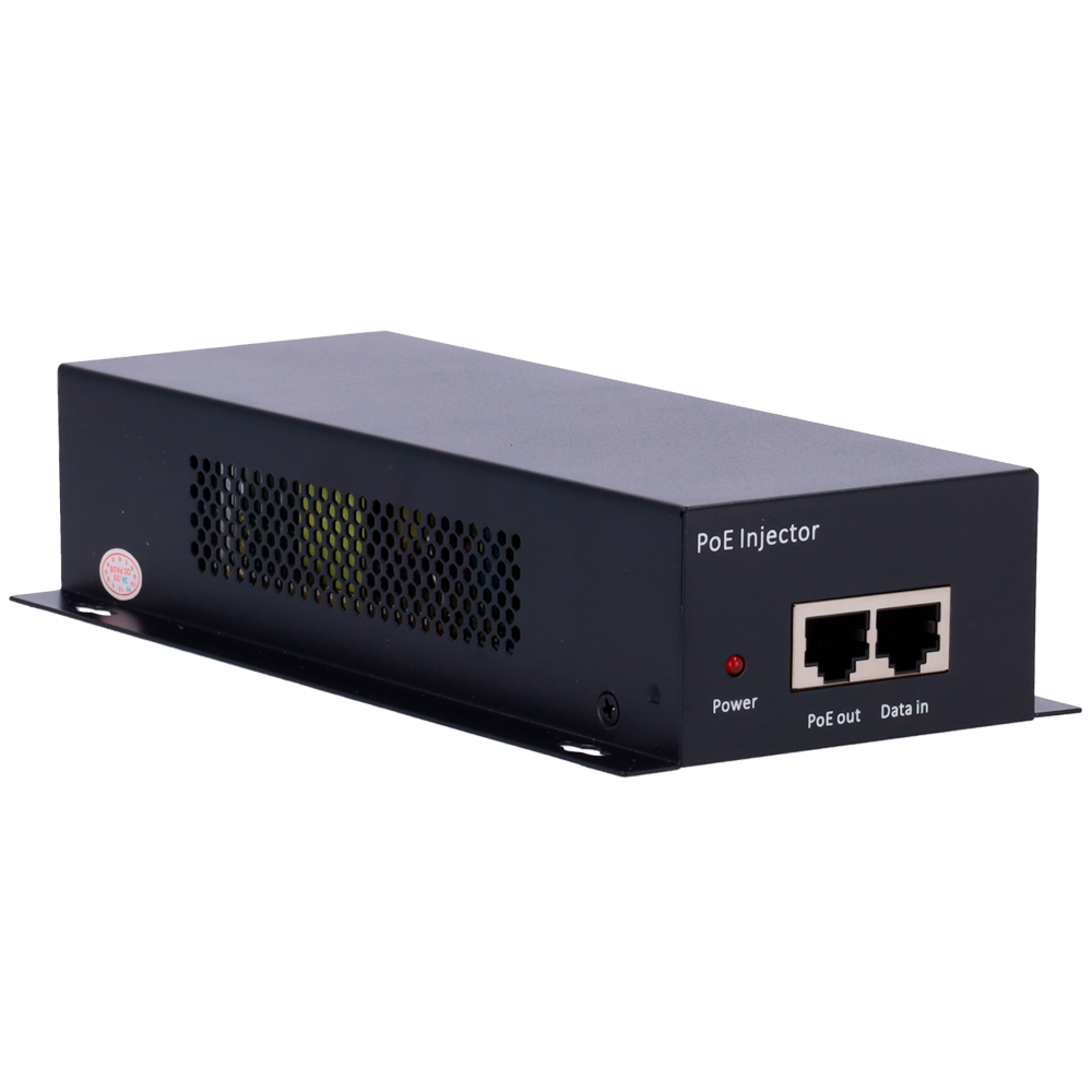 Iniettore PoE Dual - Ingresso RJ45 10/100/1000/10000 Mbps - Potenza totale 60 W - Distanza massima 100 m - PoE/PoE+ IEEE802.3af/at - Stabilizzato e protetto