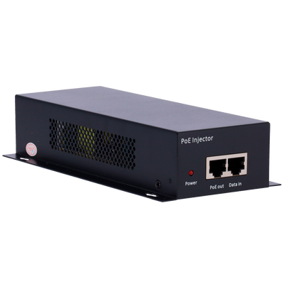 Iniettore PoE Dual - Ingresso RJ45 10/100/1000/10000 Mbps - Potenza totale 60 W - Distanza massima 100 m - PoE/PoE+ IEEE802.3af/at - Stabilizzato e protetto