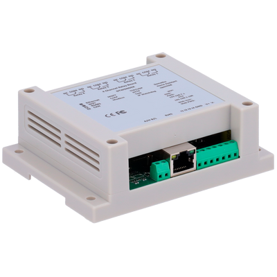 Modulo di acquisizione e controllo dati - 4 ingressi digitali / 4 uscite relè (NA/NC) - Protocolli: Modbus/TCP, TCP/IP, UDP, HTTP,... - Server web integrato - 1 porta Ethernet 10/100 Base-TX, 1 porta WiFi - Alimentatore non incluso (12VDC/1A)