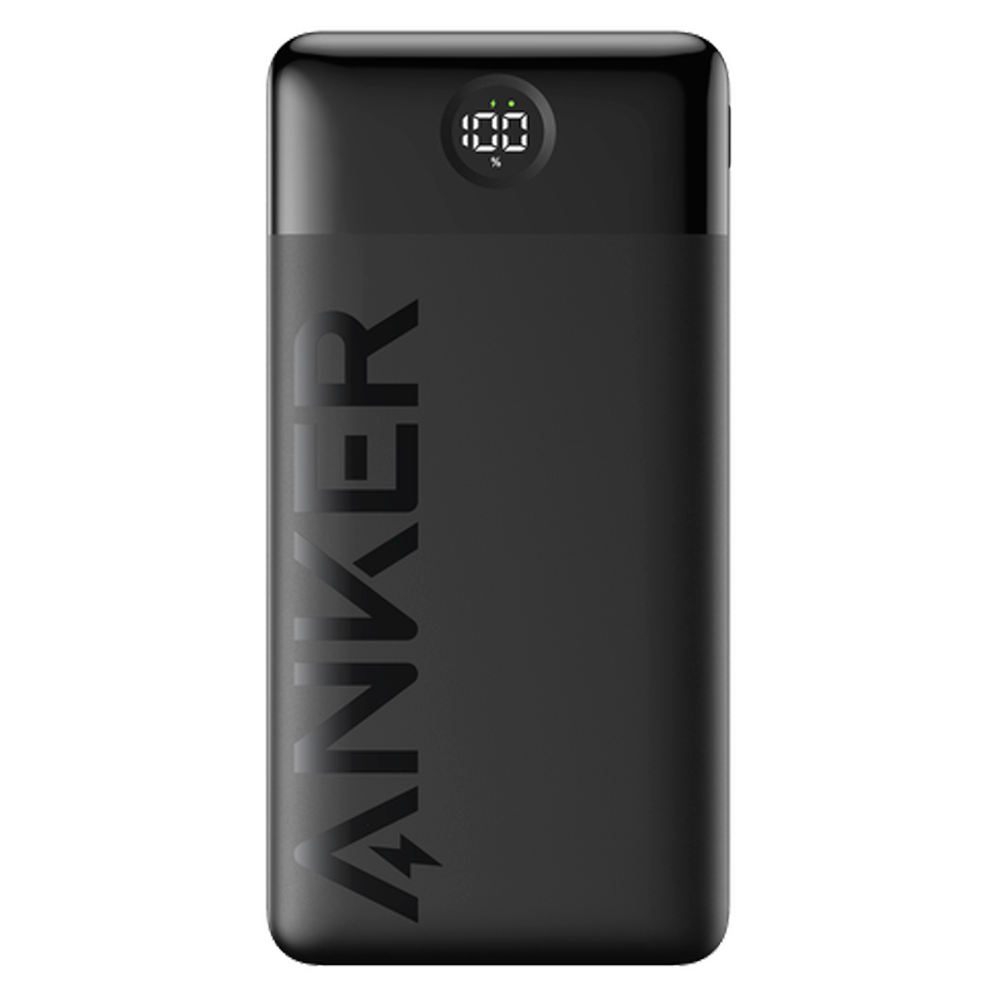 Anker Power Bank - Capacidad 20000mAh - Entrada USB-C - Salidas USB-C, USB-A - Carga 2 dispositivos a la vez - Pantalla digital | Color negro