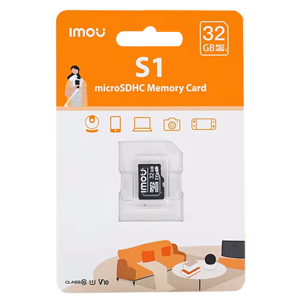 Imou Tarjeta de memoria Micro SD Clase 10 32GB - Compatible para camaras de vigilancia - Clase 10 / V30 - Uso en interiores - Material platico - Facil instalacion