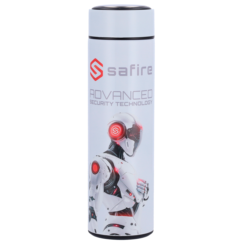 Safire - Botella - Color blanco - Anillo de sellado - Acero inoxidable 304