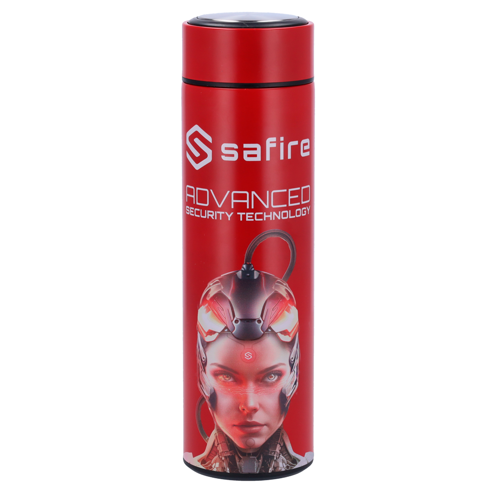 Safire - Botella - Color rojo - Anillo de sellado - Acero inoxidable 304