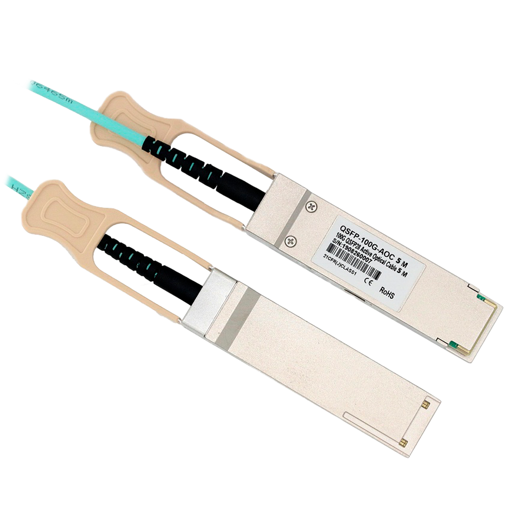 Cavo di collegamento diretto QSFP28 - Velocità 100Gbps - Moduli QSFP28 ad entrambe le estremità - Ideale per lo Stacking tra Switch - 5 Metri - Cavo Ottico