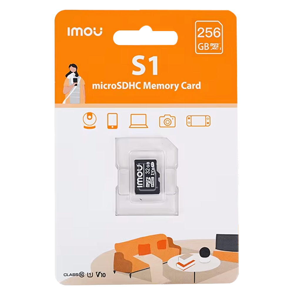 Imou Tarjeta de memoria Micro SD Clase 10 256GB - Compatible para camaras de vigilancia - Clase 10 / V30 - Uso en interiores - Material platico - Facil instalacion