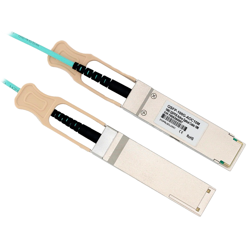 Cavo di collegamento diretto QSFP28 - Velocità 100Gbps - Moduli QSFP28 ad entrambe le estremità - Ideale per lo Stacking tra Switch - 10 Metri - Cavo Ottico