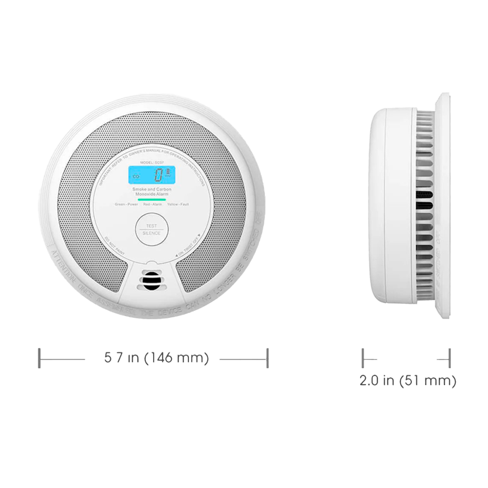 Detector de CO y humo autónomo X-Sense - Permite conectar 24 detectores por RF 868MHz - Duración de la batería 10 años (no reemplazable) - Indicador luminoso y Alarma sonora 85 dB a 3m - Botón de Test y pantalla LCD - Certificado EN 50291 y EN 14604