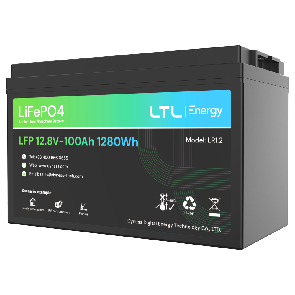 Batteria stazionaria - Capacità 1280Wh - LiFePO4 12V / 100Ah - 3000 cicli di vita - Fino a 16 unità in parallelo - IP 65
