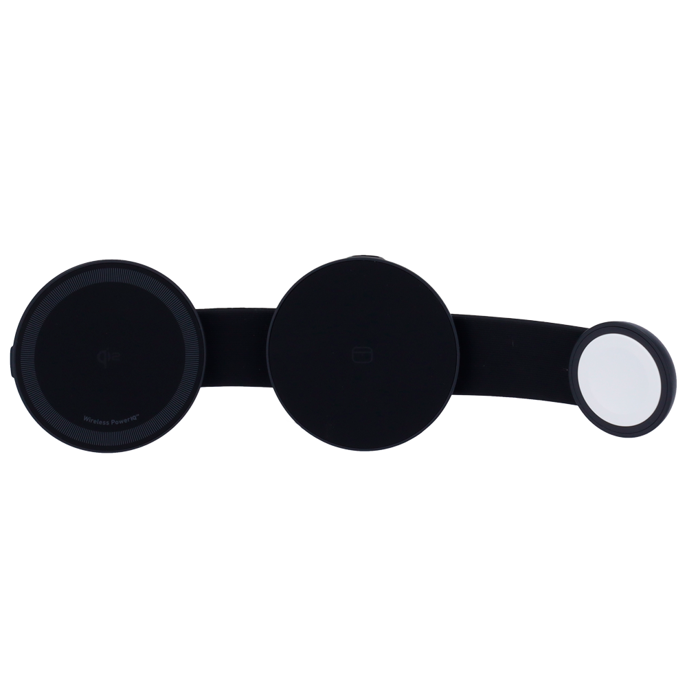 Cargador inalámbrico 3 en 1 Anker - Tecnología MagGo - Carga rápida: iPhone, Airpods, Apple Watch - Carga 3 dispositivos a la vez - Acepta modo horizontal - Plegable | Color negro