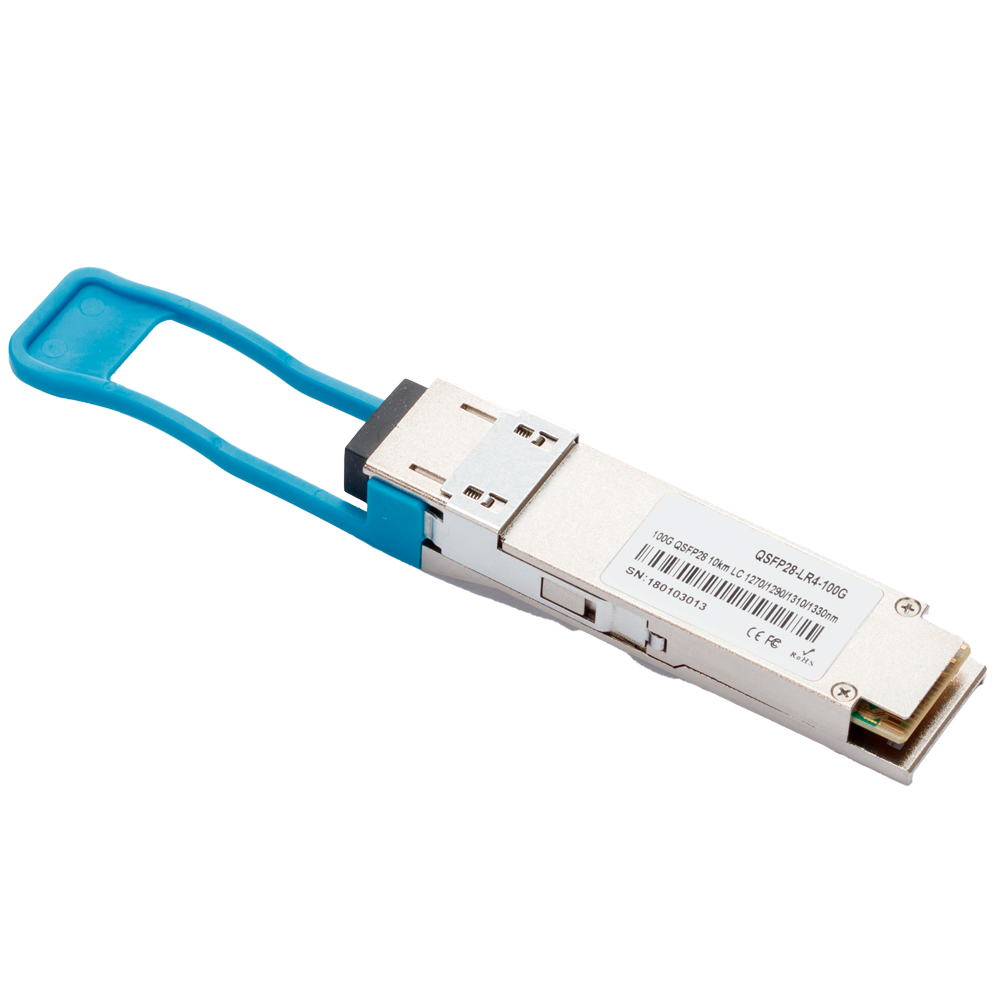 Módulo transceptor QSFP28 - Longitud de Onda 1310 nm - Fibra monomodo - Conector LC dúplex - Máxima distancia 2 km - 100Gbps - 100GBASE-LR4