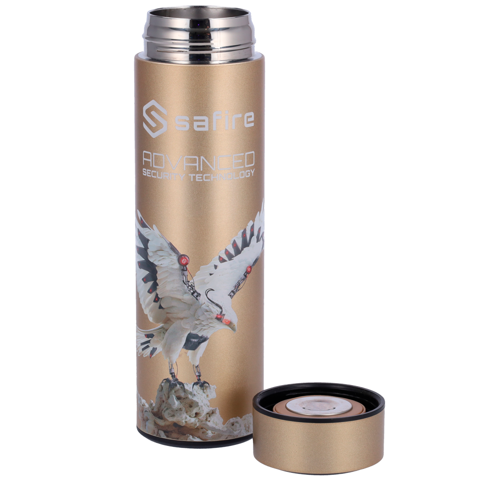 Safire - Botella - Color oro - Anillo de sellado - Acero inoxidable 304