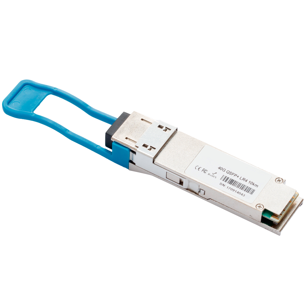 Módulo transceptor QSFP+ - Longitud de Onda 1310 nm - Fibra monomodo - Conector LC dúplex - Máxima distancia 10 km - 40Gbps - 40GBASE-LR4