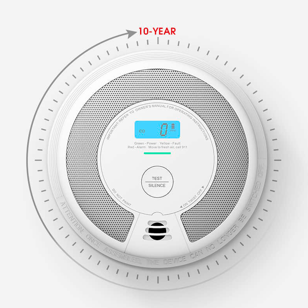 Detector de CO y humo autónomo X-Sense - Duración de la batería 10 años (no reemplazable) - Indicador luminoso de alarma - Alarma sonora 85 dB a 3m - Botón de Test y pantalla LCD - Certificado EN 50291:2010 y EN 14604:2005