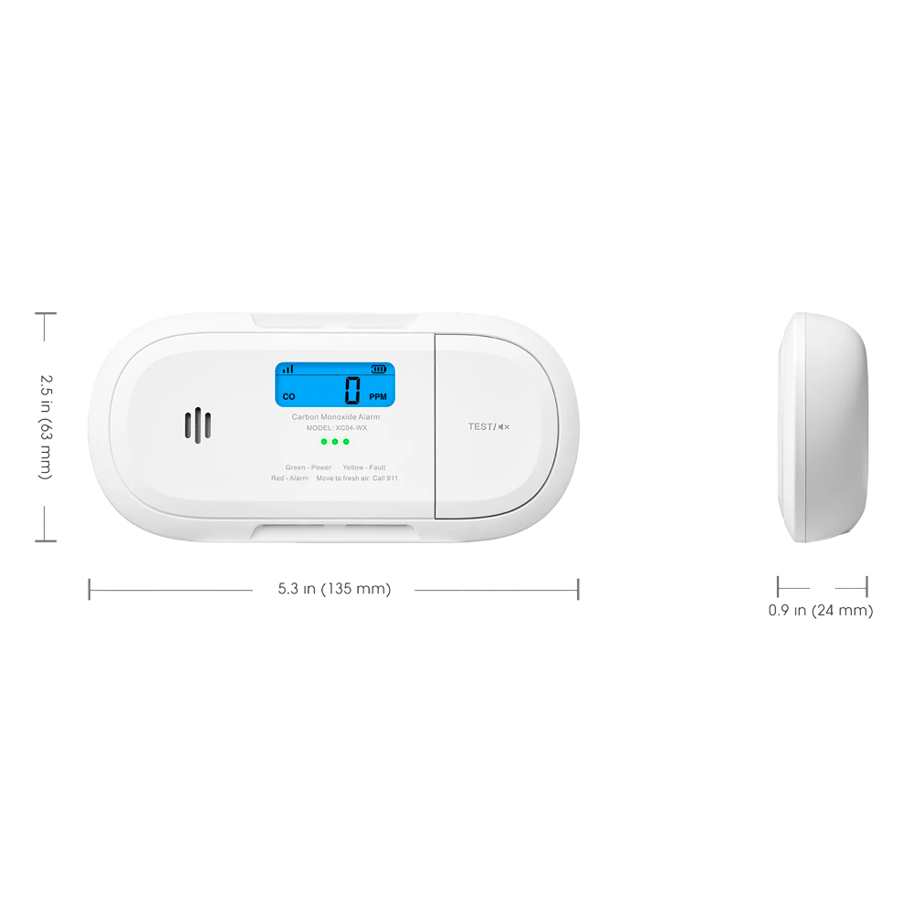 Detector de CO autónomo X-Sense - Comunicación WiFi 2.4GHz - Conexión a través de APP - Duración de la batería 1 año (reemplazable) - Indicador luminoso y alarma sonora 85 dB a 3m - Certificado EN 50291