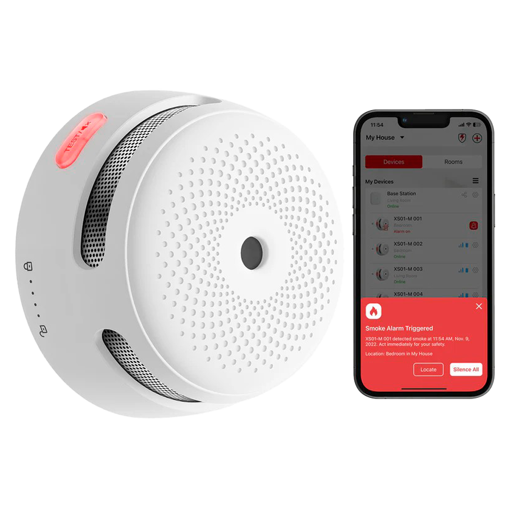 Pack de 3 mini detector de humo autónomo X-Sense - Comunicación WiFi 2.4GHz - Conexión a través de APP - Duración de la batería 1 año (reemplazable) - Alarma sonora 85 dB a 3m - Certificado EN 14604