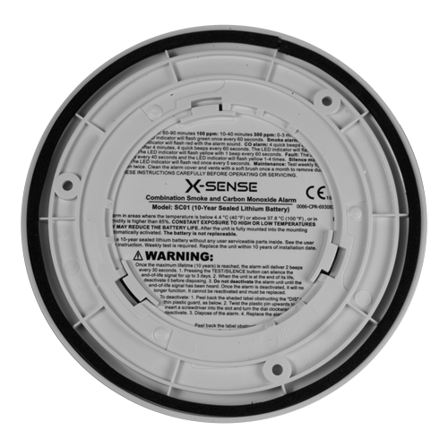 Rilevatore standalone di fumo e CO X-Sense - Durata della batteria 10 anni - Indicatore luminoso di allarme - Allarme acustico 85 dB a 3m - Pulsante di prova e schermo LCD - Certificato EN 50291:2010 e IT 14604:2005