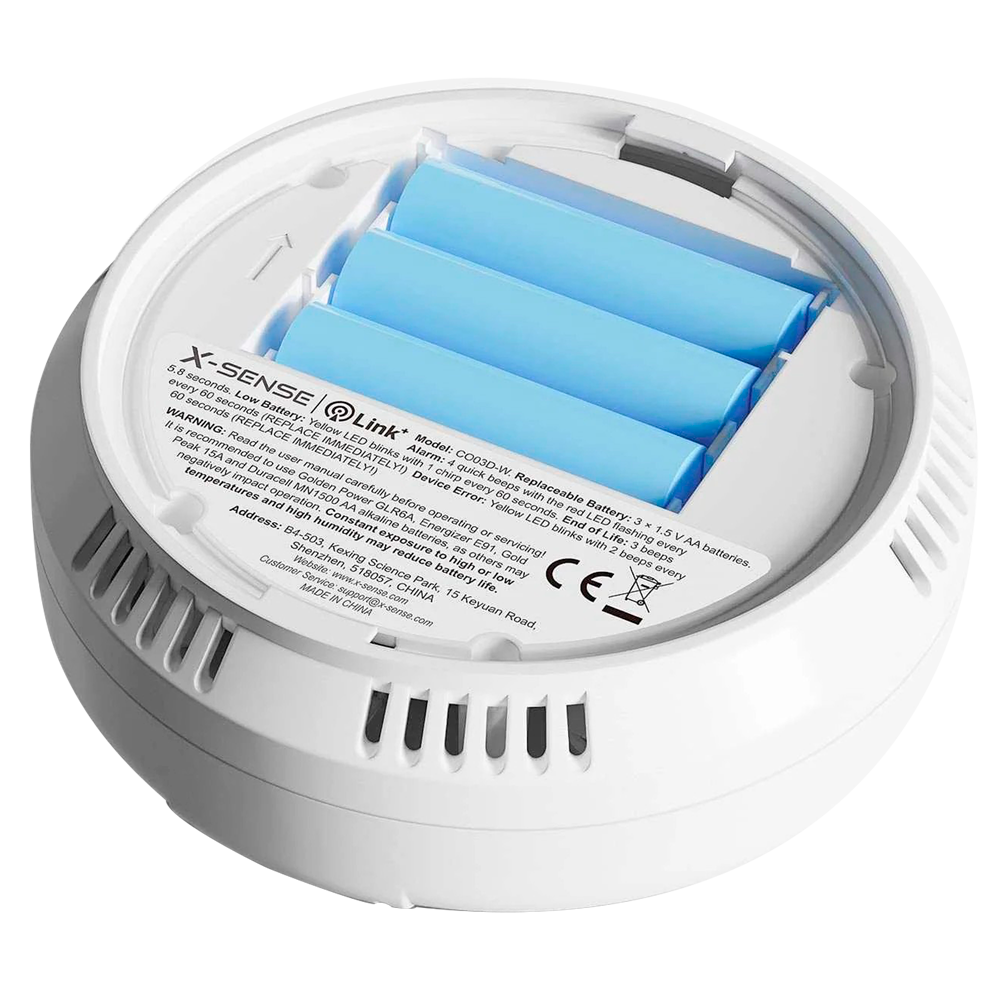 Detector de CO autónomo X-Sense - Permite conectar 24 detectores por RF 868MHz - Batería reemplazable - Indicador luminoso y alarma sonora 85 dB a 3m - Botón de Test y pantalla LCD - Certificado EN 50291