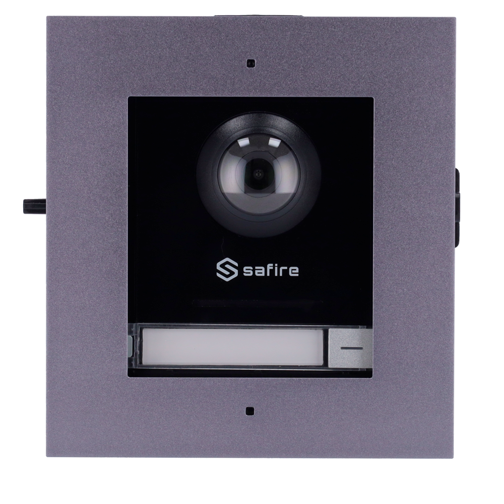 Videocitofono Safire IP - Camera 2Mpx - Audio bidirezionale - APP mobile tramite Monitor - Adatto per esterni IP65 - Montaggio ad incasso con staffa inclusa