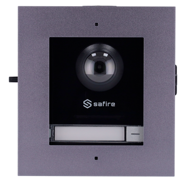 Videocitofono Safire IP - Camera 2Mpx - Audio bidirezionale - APP mobile tramite Monitor - Adatto per esterni IP65 - Montaggio ad incasso con staffa inclusa