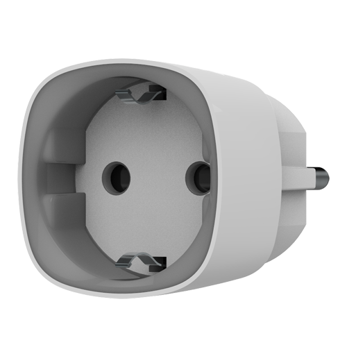 Smart Plug con telecomando - Senza fili 868 MHz Jeweller - Antenna interna portata 1000 m - 230 VAC 50 Hz / Fino a 2.5 kW (11 A) - Misuratore di consumo - Colore bianco - Innowatt