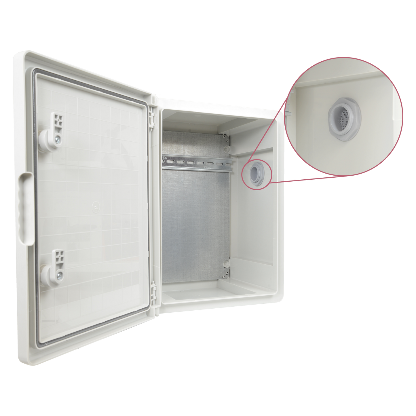 Armadio in poliestere - Dimensioni esterne 40x30x22 cm - Grado di protezione IP65 - Filtro di ventilazione - Guida Din regolabile - Colore grigio