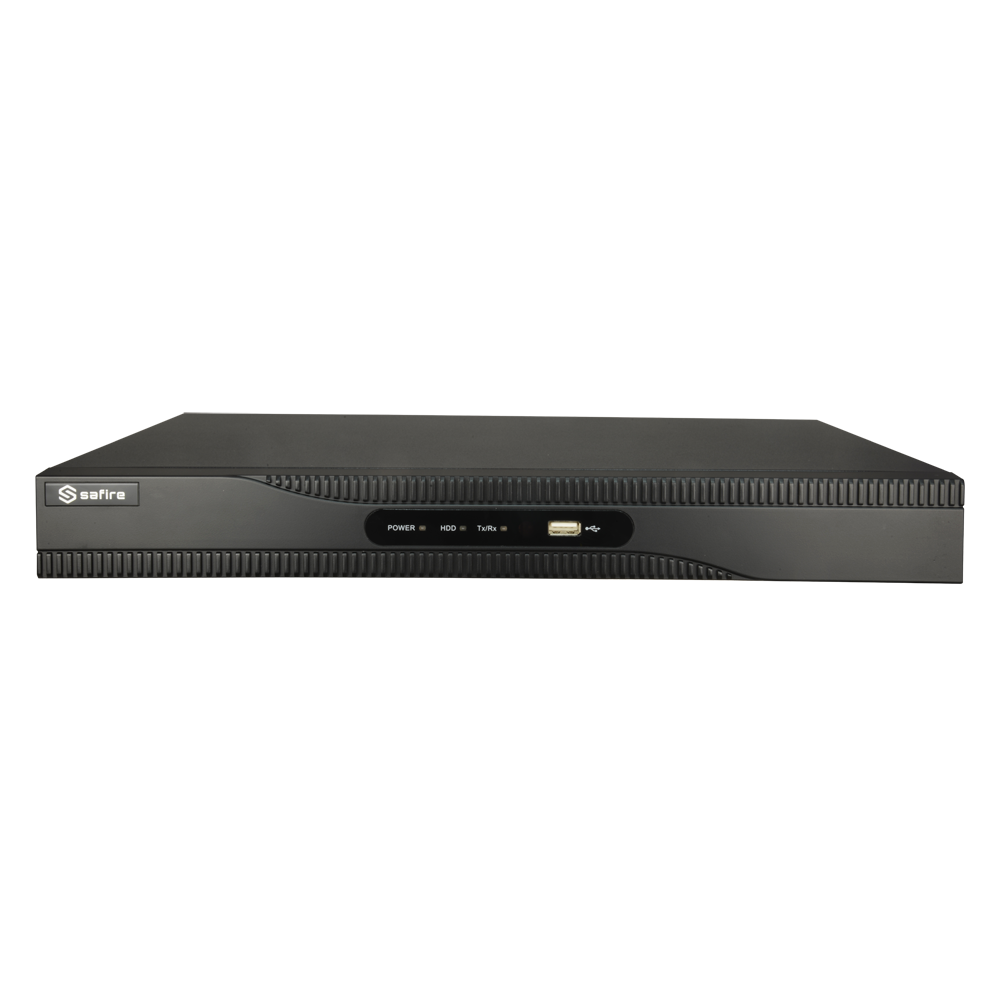 NVR per videocamere IP - 4 CH video / Compressione H.265+ - Risoluzione massima 8.0 Mp - Larghezza di banda 40 Mbps - Uscita HDMI 4K e VGA - Ammette 1 hard disk