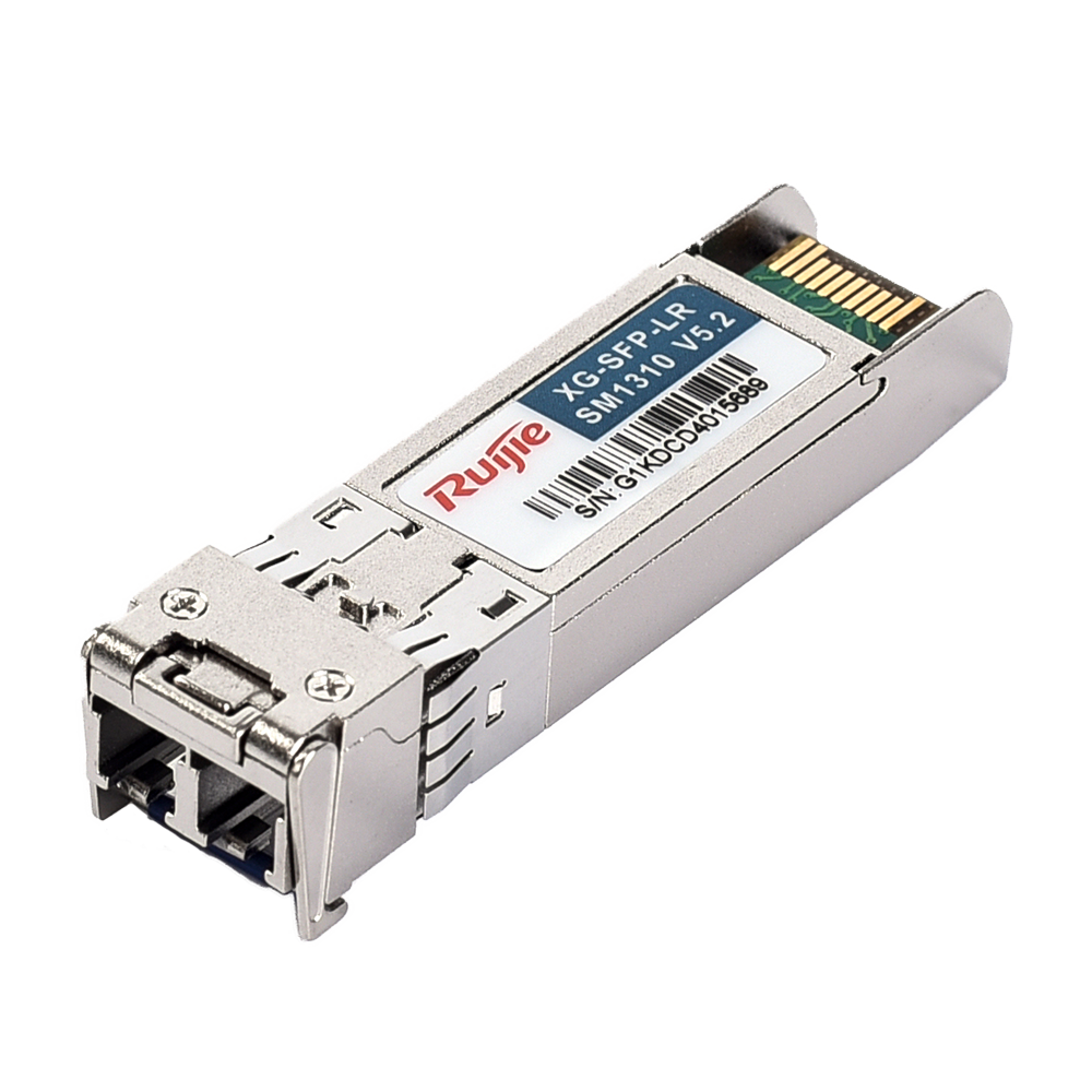 Módulo transceptor Ruijie SFP+ - Longitud de onda 1310 nm - Fibra monomodo - Conector LC dúplex - Distancia máxima 10 km - 10Gbps - 10GBASE-SR