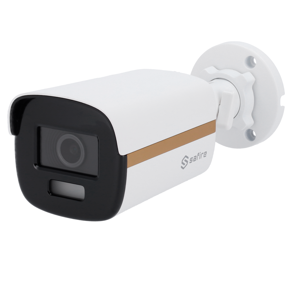 Cámara Bullet Safire Gama ULTRA - Salida HDTVI - CMOS Night Color 8Mpx - Lente de luz blanca 2.8 mm Alcance 40m - WDR (130 dB) | 3D DNR - Resistente al agua IP67 | PoC.at