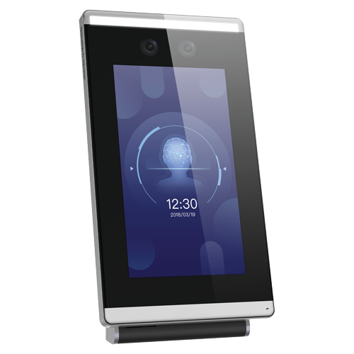 Control de Accesos y Presencia - Reconocimiento facial y contraseña - 20.000 caras / 100.000 registros - TCP/IP, RS485, Wiegand, USB y WiFi - Sensor, pulsador y relé de puerta - Software Safire Control Center AC