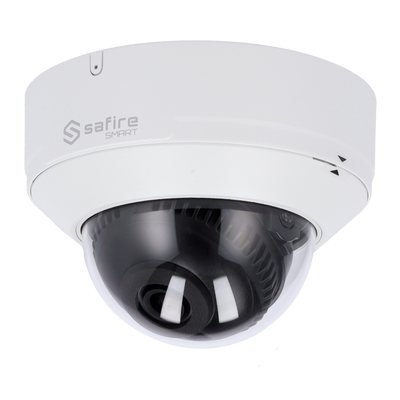 Safire Smart - Telecamera Dome IP gamma I1 IA Avanzata - Risoluzione 8 Megapixel (3840x2160) - Ottica 2.8 mm | Microfono | IR 30m - IA Avanzata:persone, veicoli e veicoli a 2 ruote - Waterproof IP67 & IK10 | PoE (IEEE802.3af)