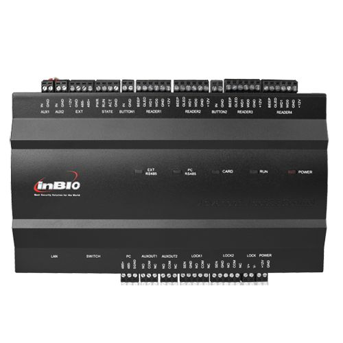 Controlador de acceso biométrico - Acceso mediante huella, tarjeta o contraseña - Comunicación TCP/IP | RS485 - 4 lectores Wiegand | 4 lectores RS485 - Salida de relé para 2 puertas - Software ZKBioAccess