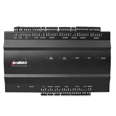 Controlador de acceso biométrico - Acceso mediante huella, tarjeta o contraseña - Comunicación TCP/IP | RS485 - 4 lectores Wiegand | 4 lectores RS485 - Salida de relé para 2 puertas - Software ZKBioAccess