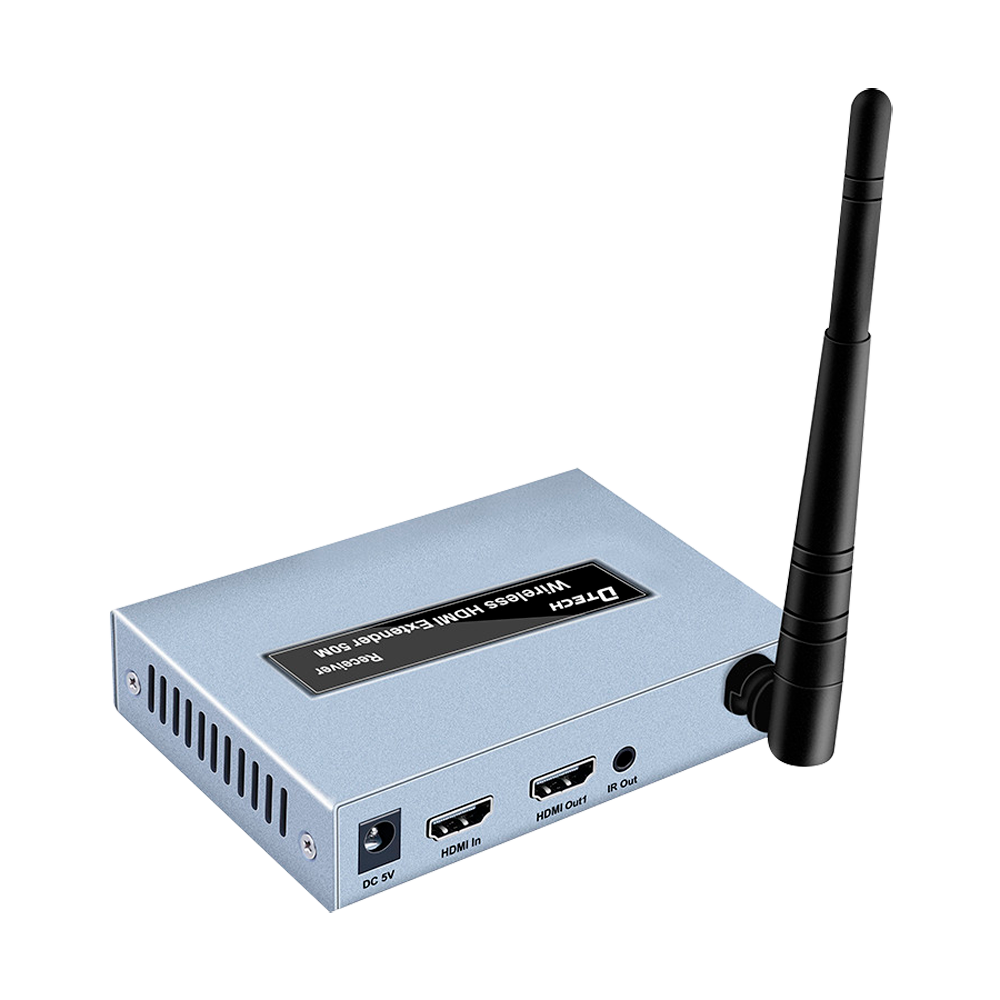 HDMI Wireless Extender - Transmitter and Receiver - 50m Distance - 2.4GHz and 5GHz WiFi Protocol - Up to 1080p - DC 5V Power Supply