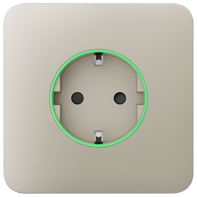Copertura frontale per smart plug di tipo F - Compatibile con AJ-OUTLETCORE-SMART - Indicatore LED sullo stato della presa e sul consumo di energia - Pulsante touch per il controllo manuale - Retroilluminazione a LED - Colore avorio