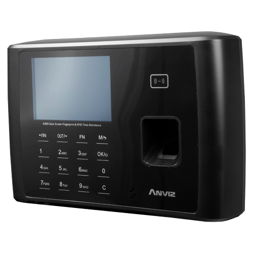 Terminal di Controllo Presenze ANVIZ - Impronte digitali, schede RFID e tastiera - 3.000 registrazioni / 100.000 registri - TCP/IP, USB, RS232, relé per sirena - 8 Modi di Controllo presenze - Software di CrossChex e Cloudclocking - Innowatt